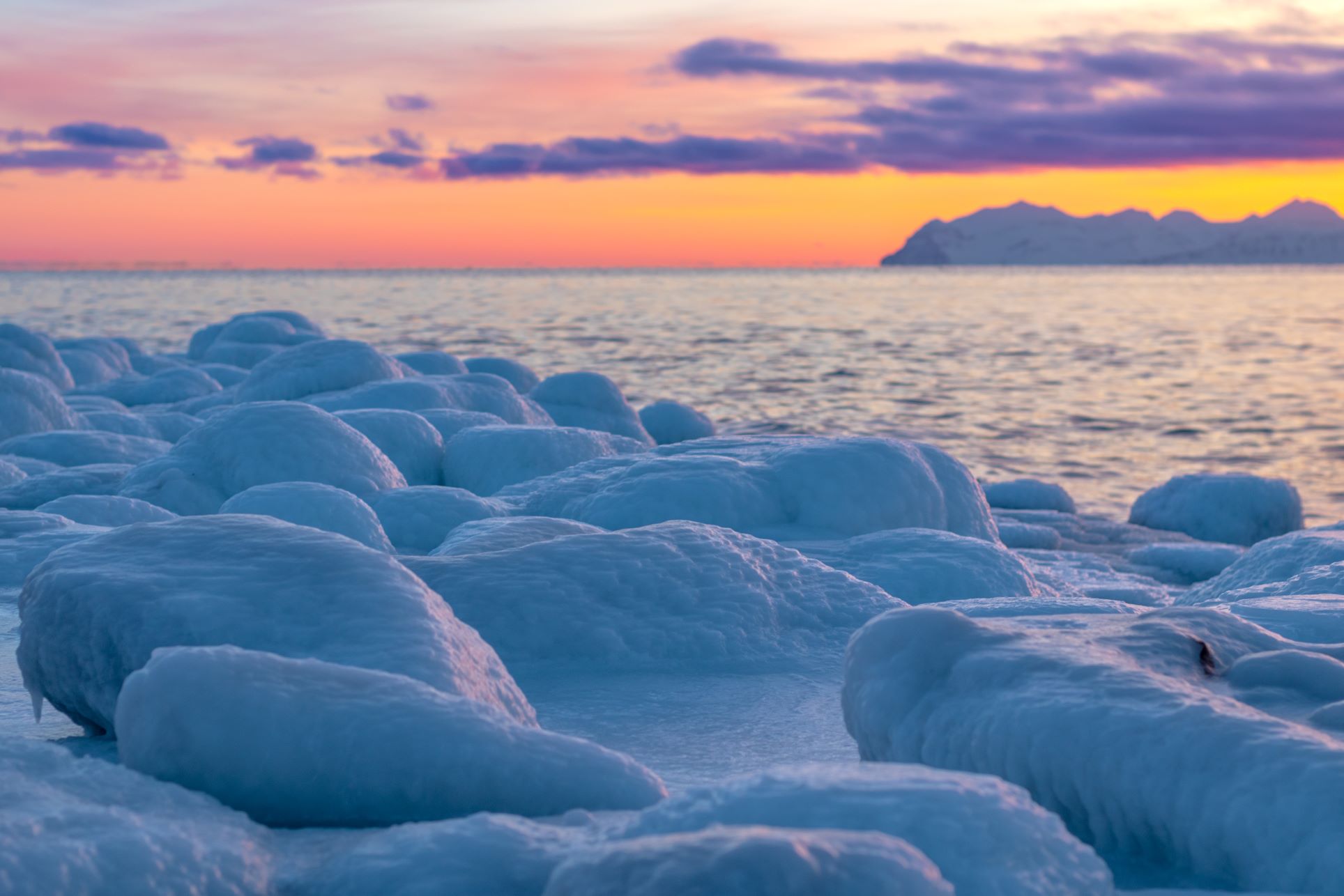 Sunset in Isfjorden, Svalbard