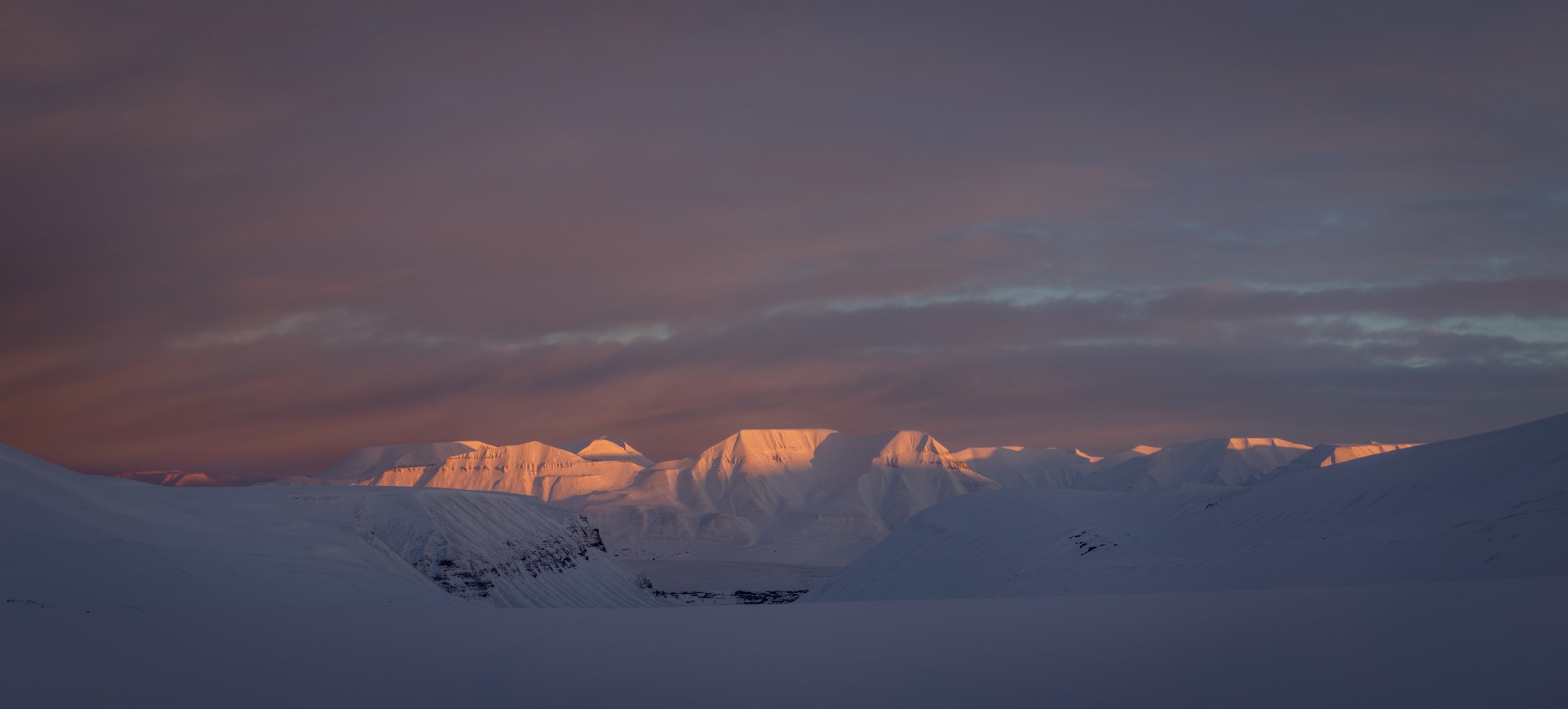 The sun's return to Longyearbyen, Svalbard